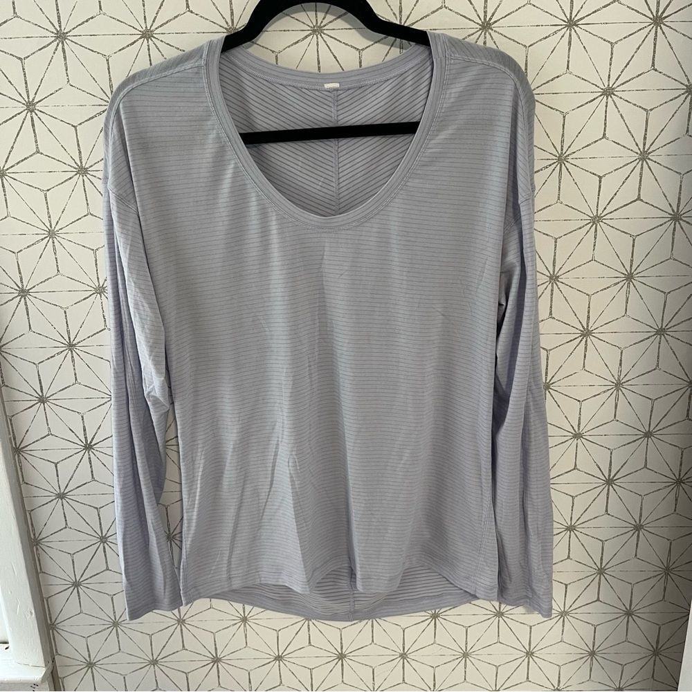 Lululemon Purple Stripe Tissueweight Long Sleeve Tee